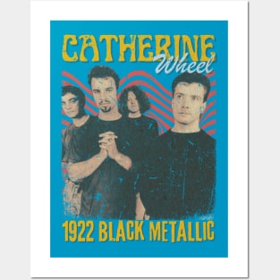 Catherine Wheel Vintage 1992 // 1922 Black Metallic Original Fan Design Artwork Posters and Art